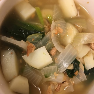 家にある野菜でスープ